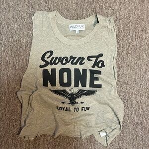 Wildfox Gray Graphic Muscle Tee